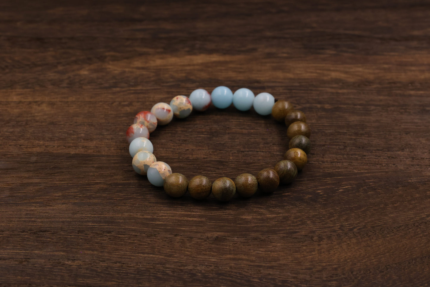 Green Sandalwood & Shoushan Stone Fengshui Bracelet
