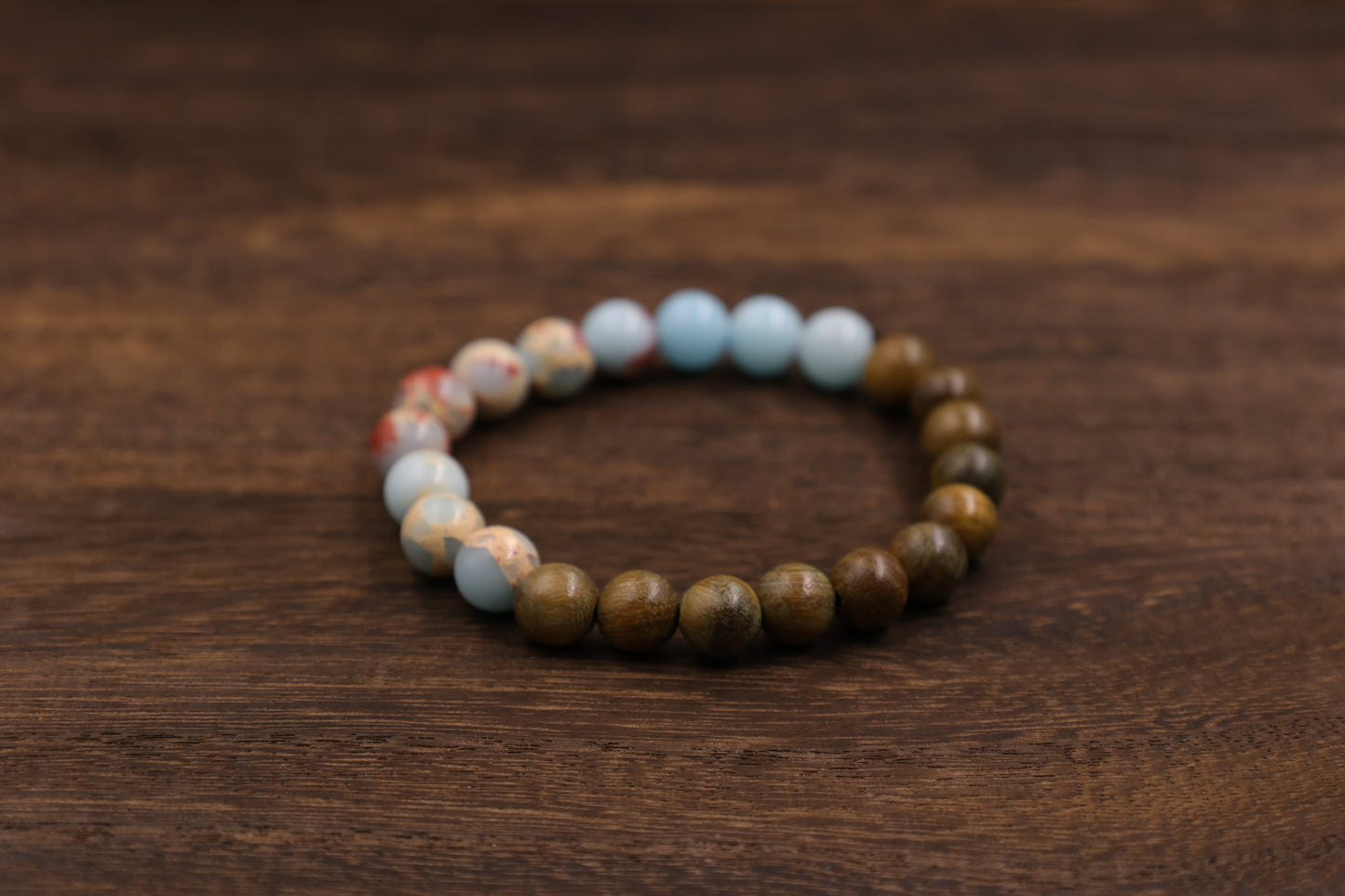 Green Sandalwood & Shoushan Stone Fengshui Bracelet