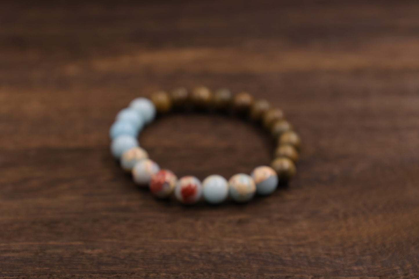 Green Sandalwood & Shoushan Stone Fengshui Bracelet