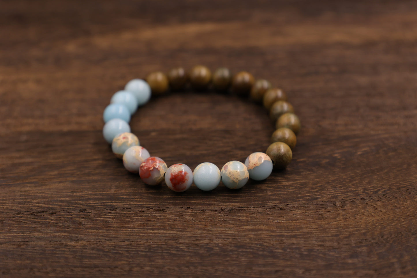 Green Sandalwood & Shoushan Stone Fengshui Bracelet