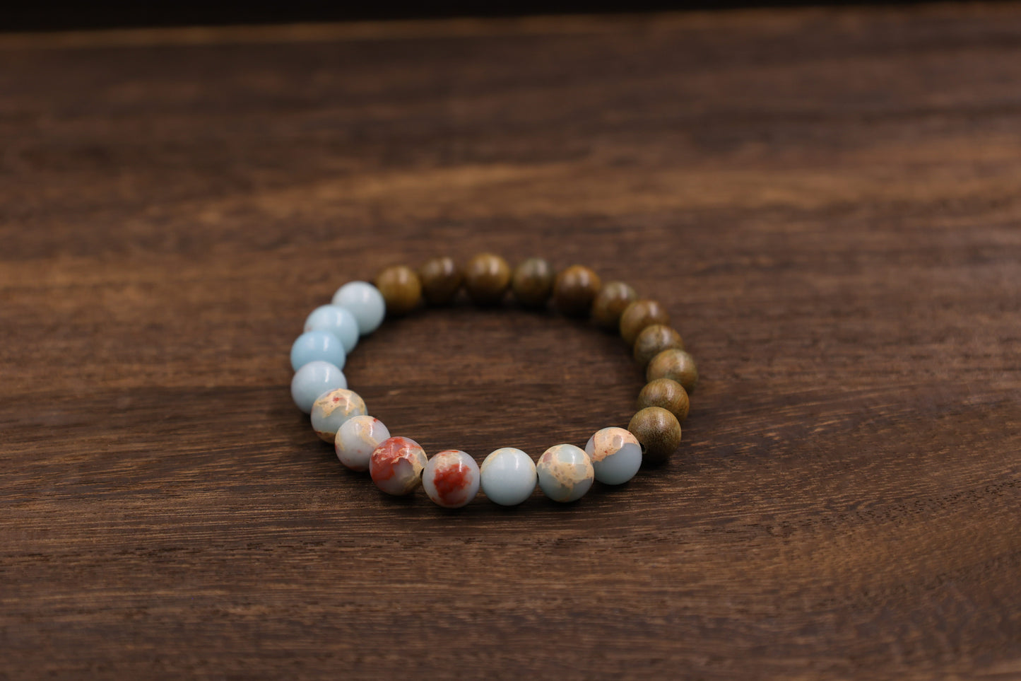 Green Sandalwood & Shoushan Stone Fengshui Bracelet