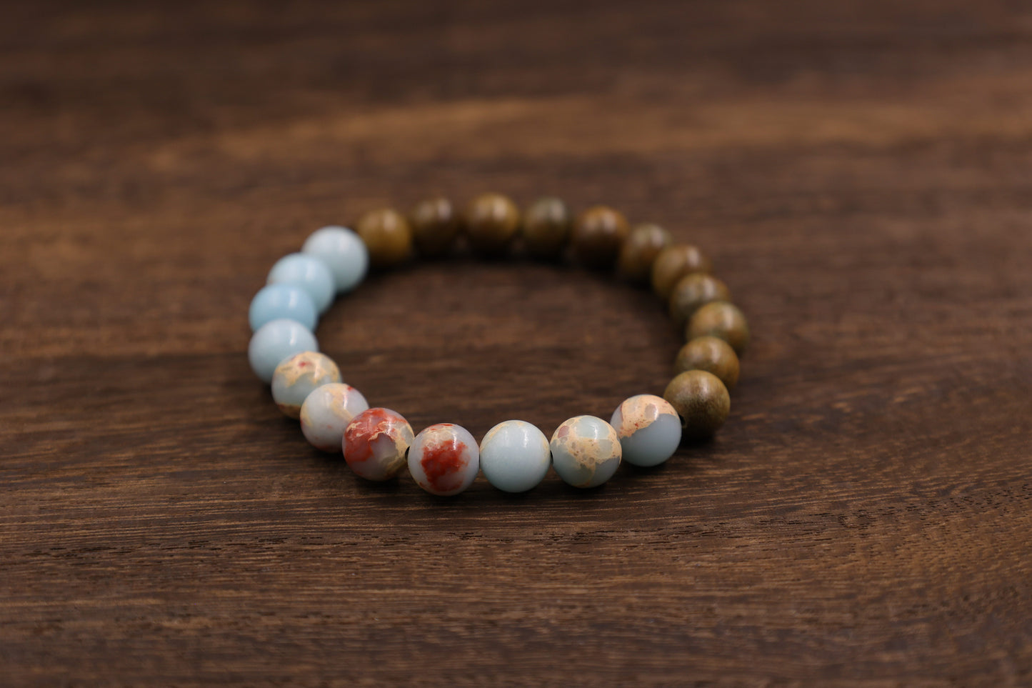 Green Sandalwood & Shoushan Stone Fengshui Bracelet