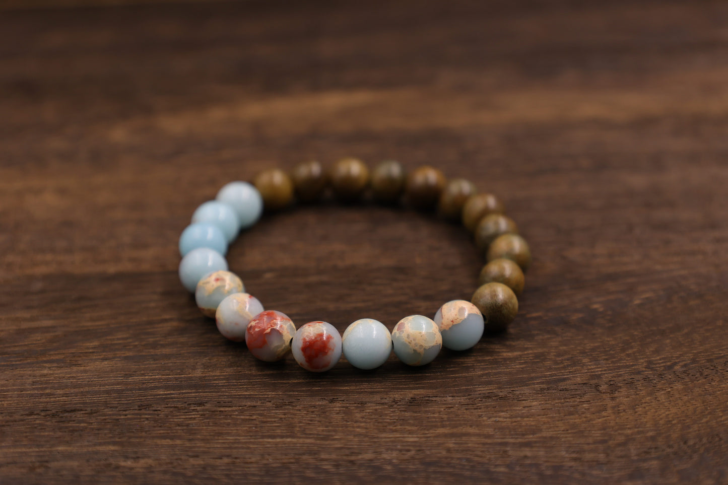 Green Sandalwood & Shoushan Stone Fengshui Bracelet