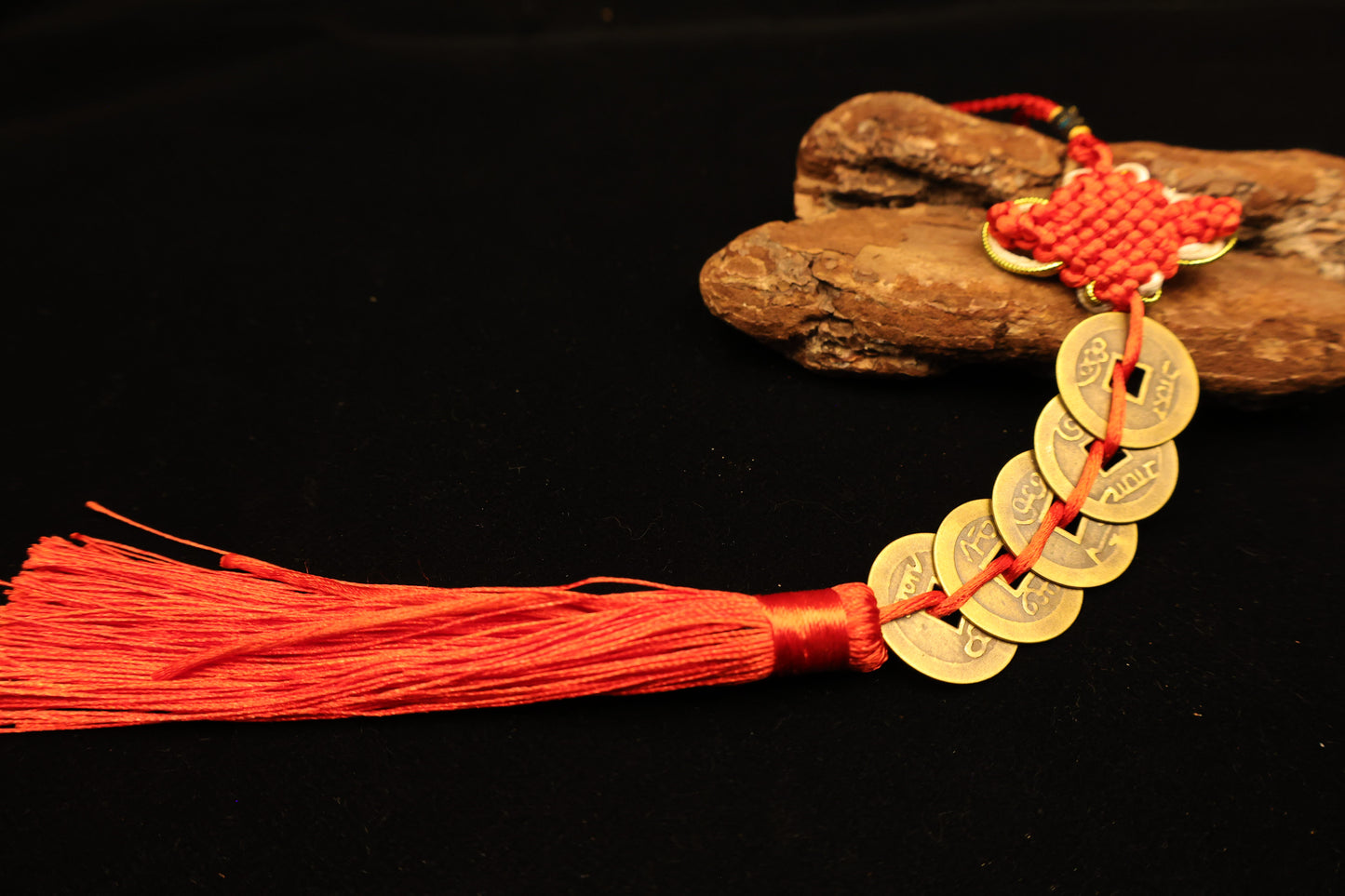 Red Rope Five Emperors Coins Feng Shui Charm