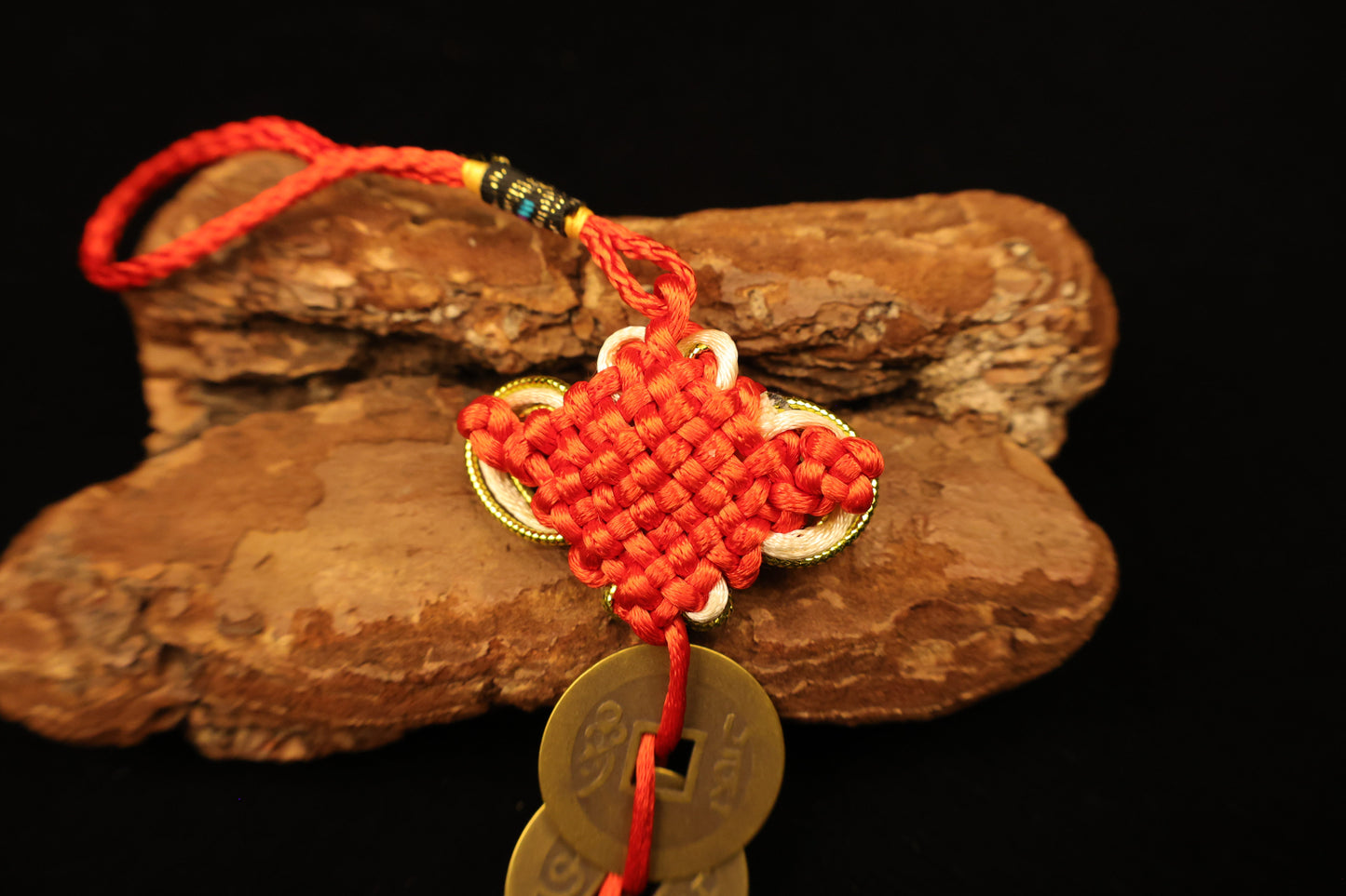 Red Rope Five Emperors Coins Feng Shui Charm