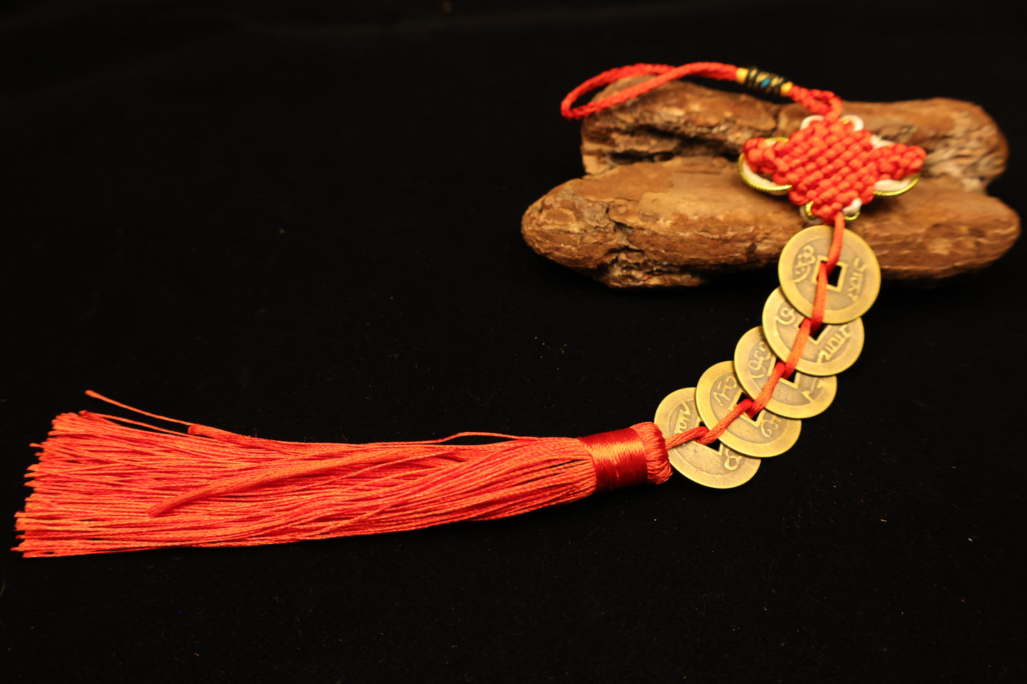 Red Rope Five Emperors Coins Feng Shui Charm