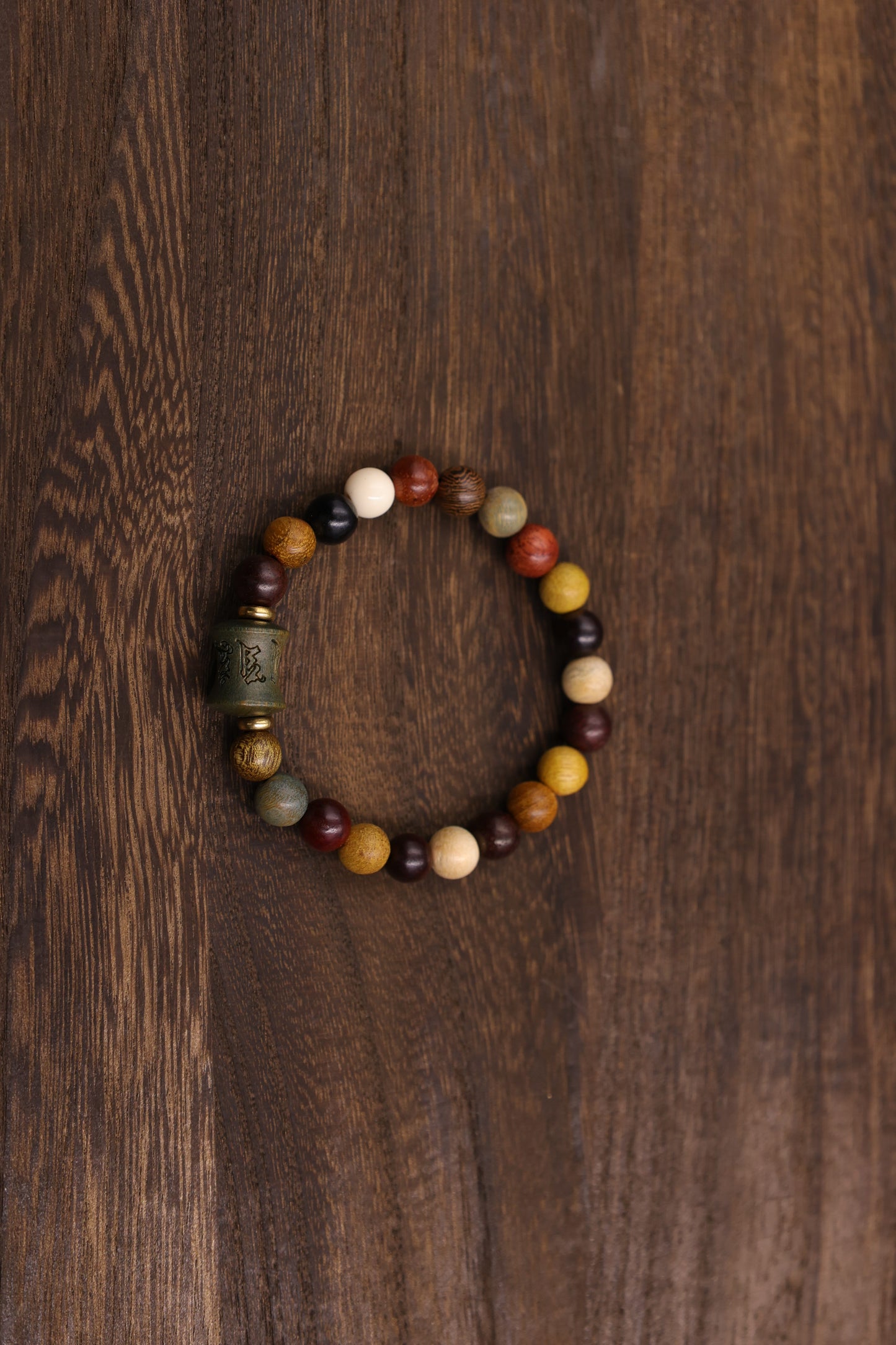 Natural wooden multi- jewel Six-character Mantra Bracelet Meditation Beads