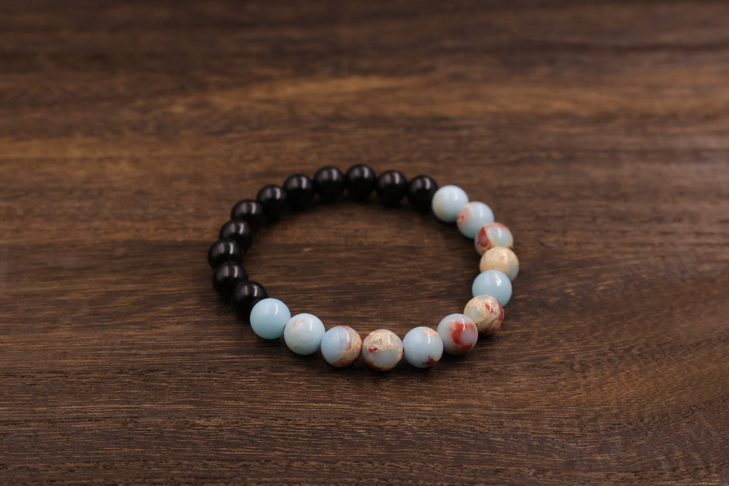 Ebony & Shoushan Stone Fengshui Bracelet Meditation Beads-