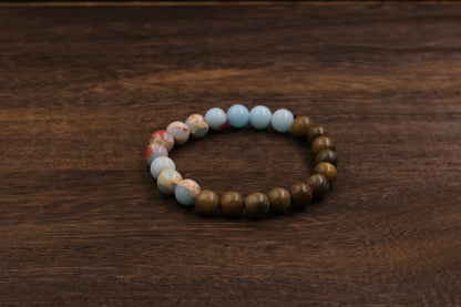 Green Sandalwood & Shoushan Stone Fengshui Bracelet