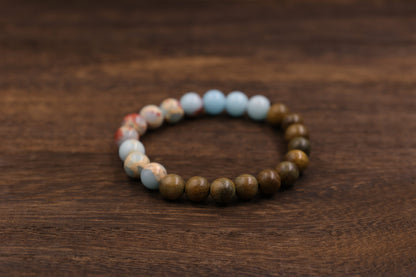 Green Sandalwood & Shoushan Stone Fengshui Bracelet
