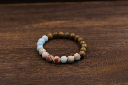 Green Sandalwood & Shoushan Stone Fengshui Bracelet