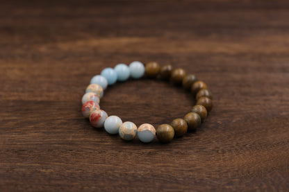 Green Sandalwood & Shoushan Stone Fengshui Bracelet