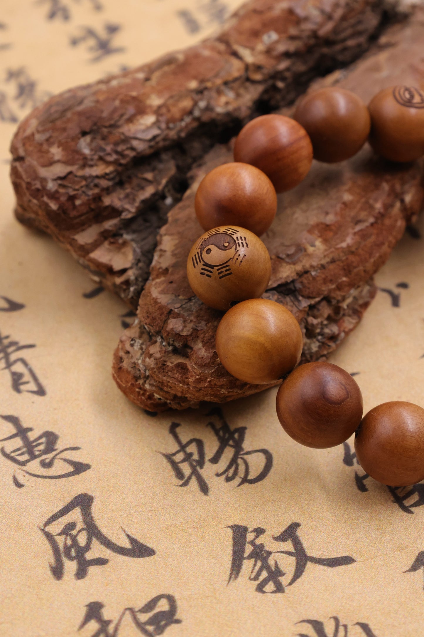 Lightingstruck Jujube Wood tai chi Yin and Yang Bracelet Meditation Bead