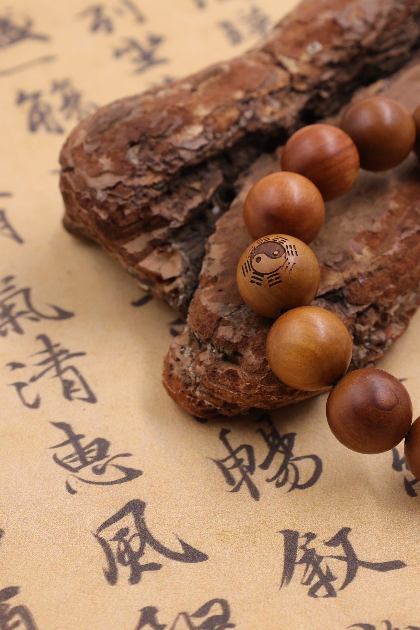 Lightingstruck Jujube Wood tai chi Yin and Yang Bracelet Meditation Bead