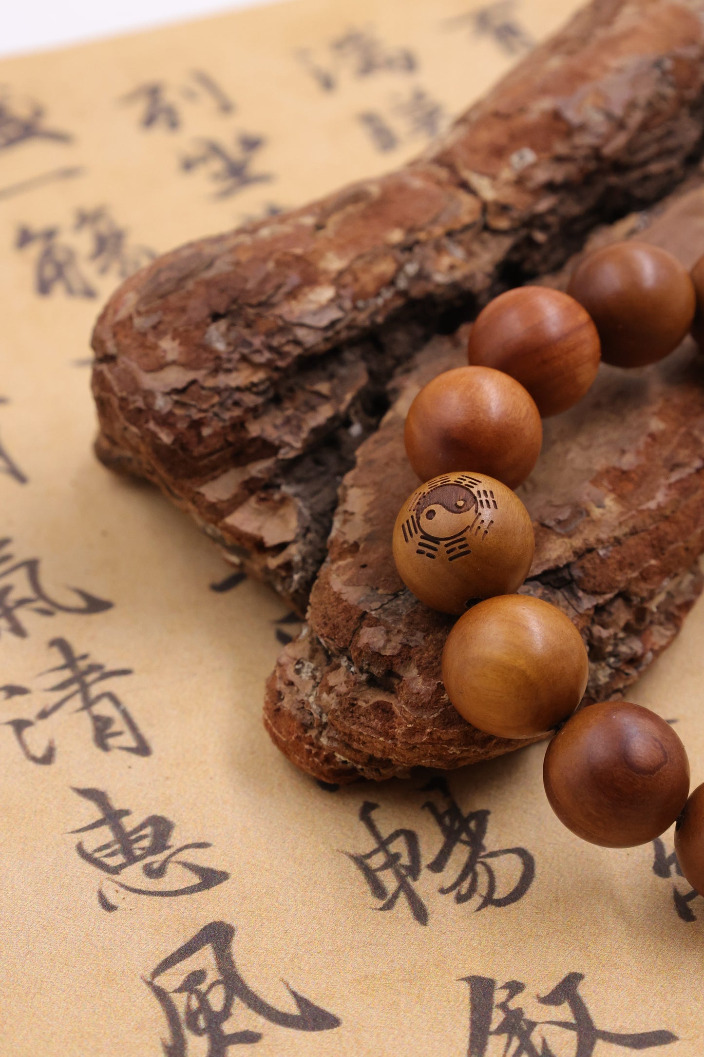 Lightingstruck Jujube Wood tai chi Yin and Yang Bracelet Meditation Bead