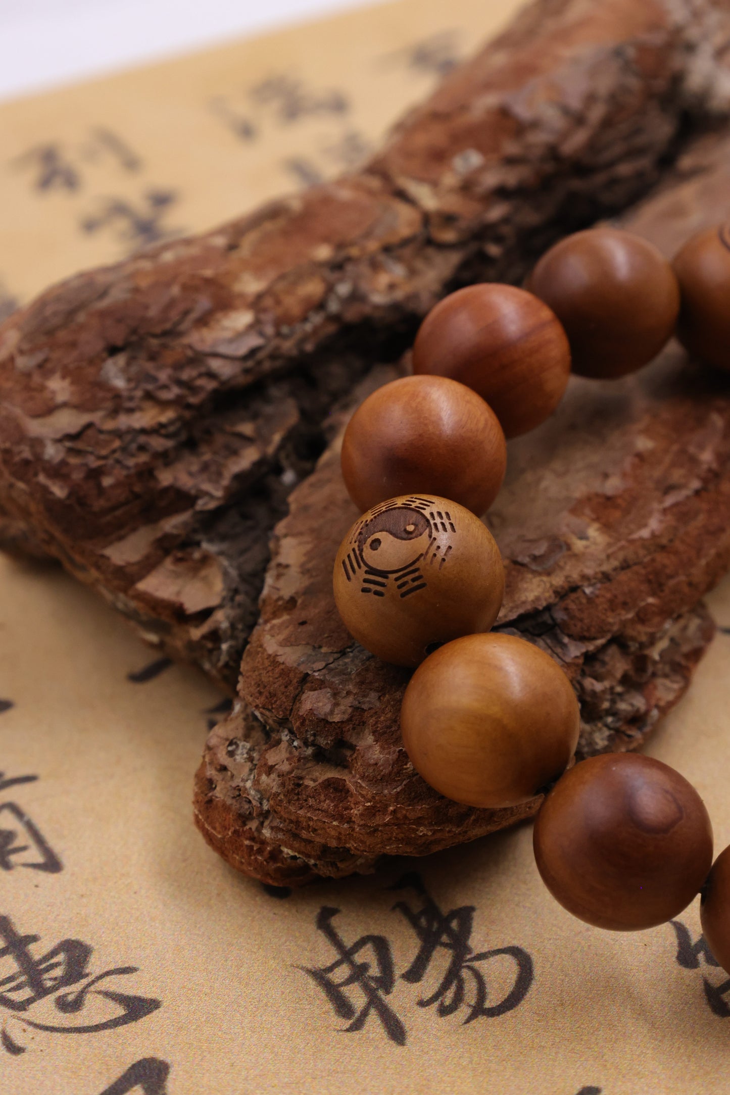 Lightingstruck Jujube Wood tai chi Yin and Yang Bracelet Meditation Bead