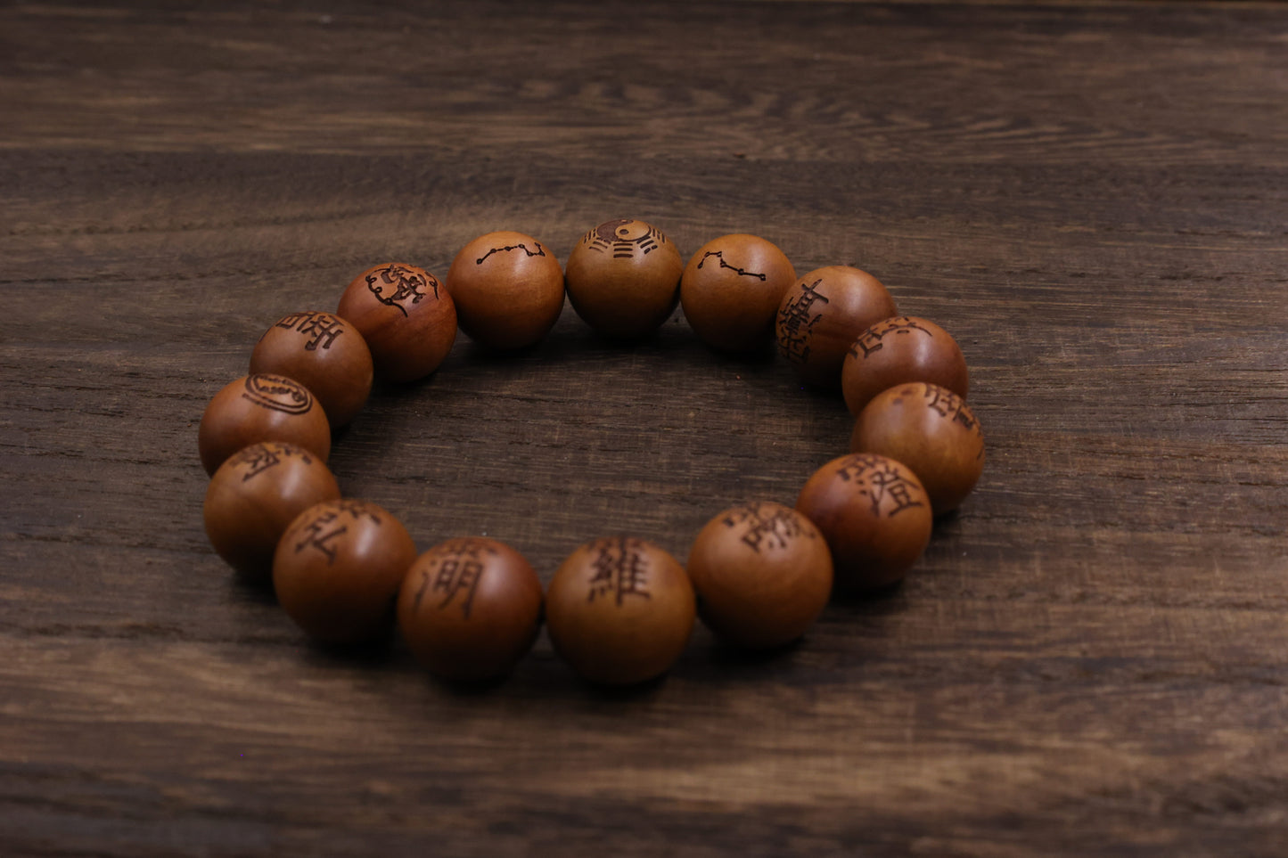 Lightingstruck Jujube Wood tai chi Yin and Yang Bracelet Meditation Bead