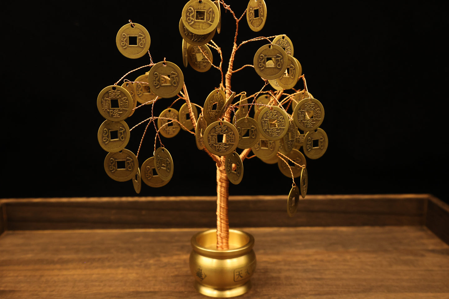 Five Emperor Coins Fengshui Tree For Wealth With Copper Base